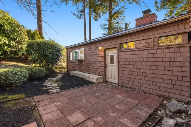 Side patio off of sauna room