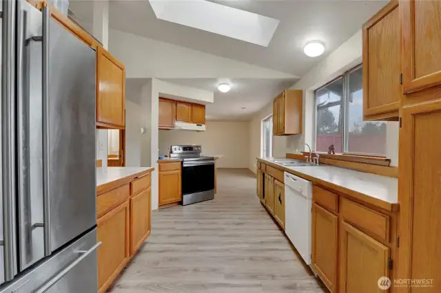 Looking through the Kitchen to the Family Room.