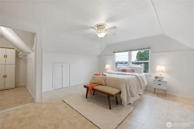 Large bedroom on second floor with walk in closet