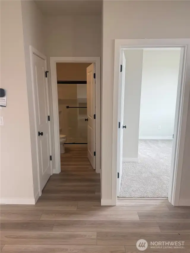 Pic of actual home. Bed and bathroom on main level