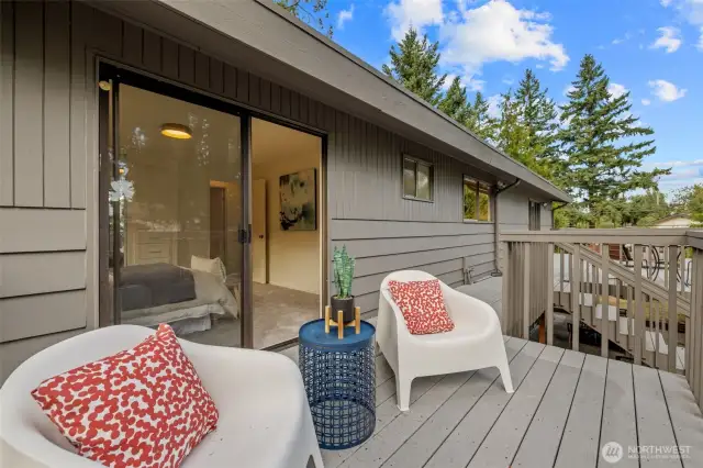Portion of deck outside primary bedroom.
