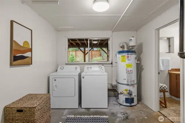 Lower level laundry area.