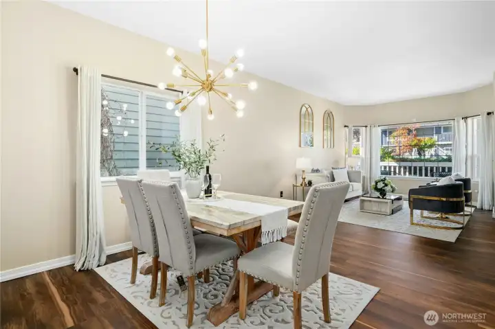 A bright and welcoming space to connect over meals.