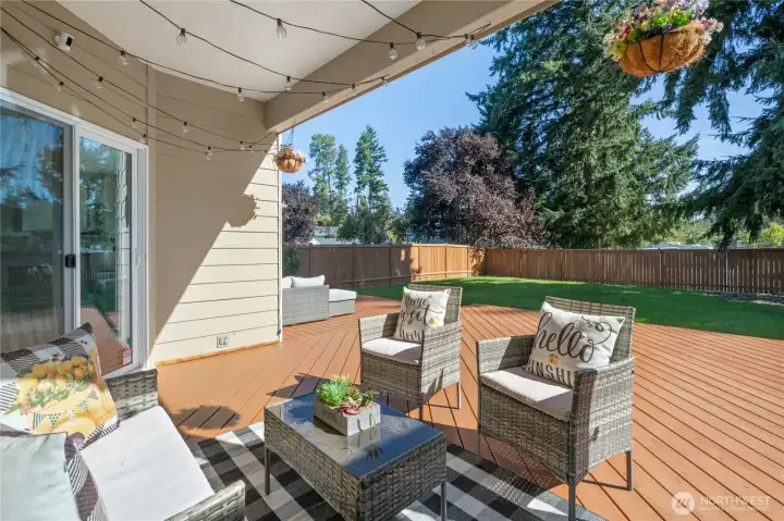 Expansive deck ideal for entertaining.