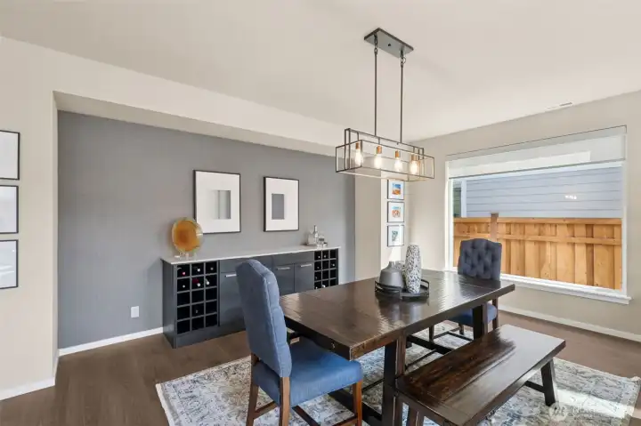 Dining with built in that matches the kitchen