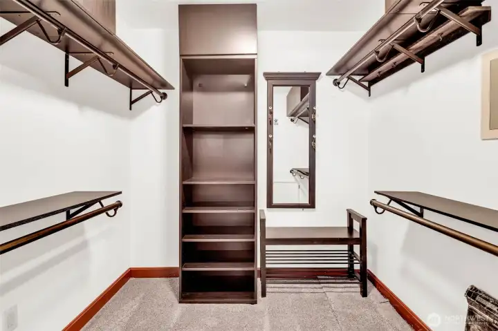 Walk-in closet for primary bedroom