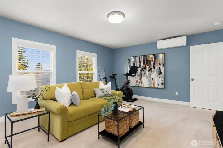 Lots of possibilities here from workout space to chill space.