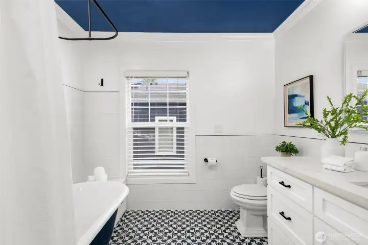 The Primary Bath is a nod to the turn of the century, reimagined.