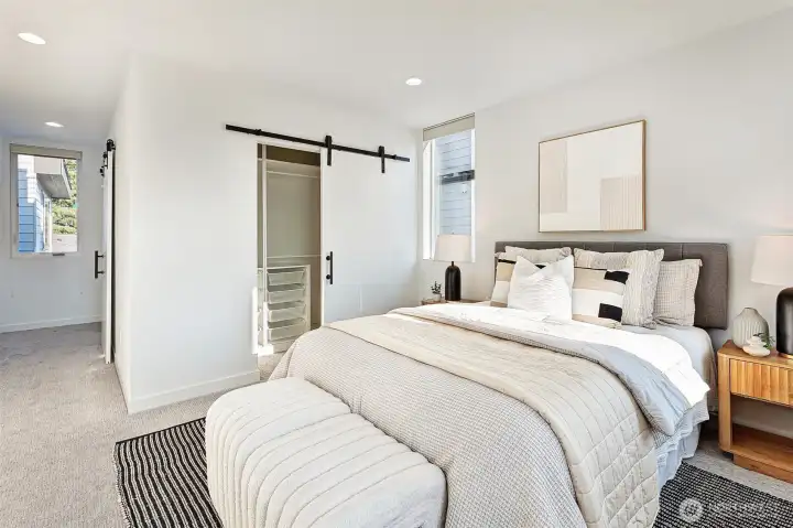 Plenty of room for a king-size bed, and built-in closets.