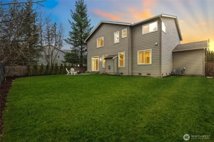 Easy-care yard. Note the AC!