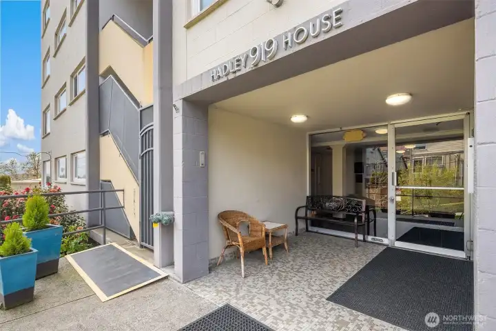 Secure entry and welcoming common areas reflect the pride of this well-managed cooperative.  Parking may be available for a nominal fee — assigned by waitlist ($40 a month for outside, $80 a month for garage)