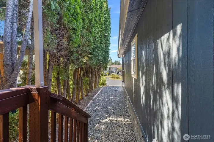 Easy side access from the laundry room.