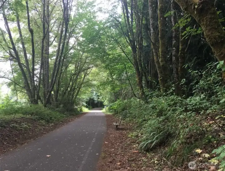 Just steps from the home--bike, stroller and dog friendly, the 22-mile Chehalis Trail makes an excellent get-out-of-the-house stroll.