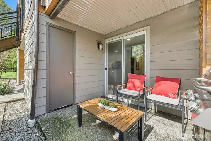 Patio + storage closet