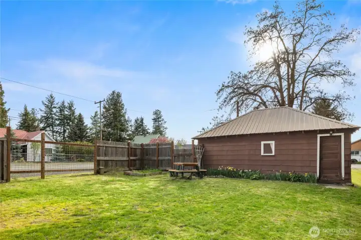 Yard between the house & the detached garage