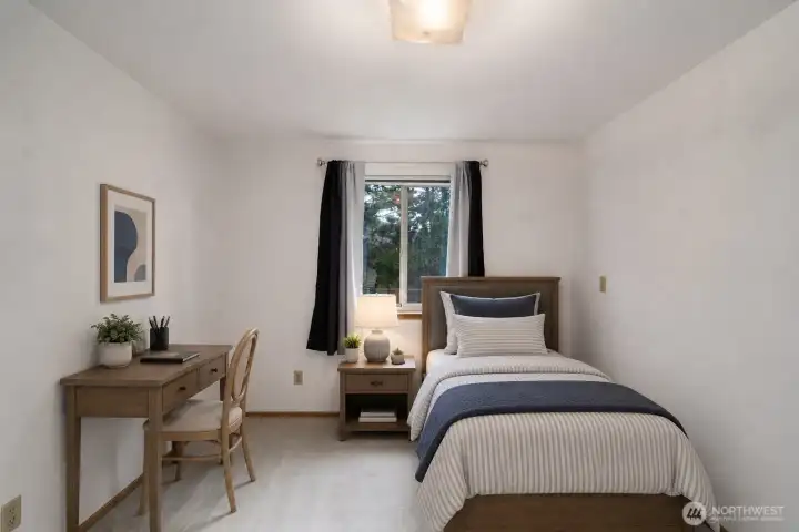 Second bedroom, virtually Staged.