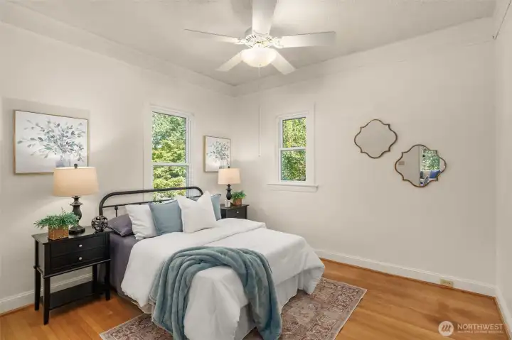 Main floor bedroom offers flexibility for guests, family, or a home office.