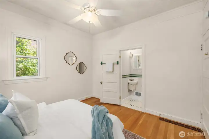 A half bath on the main floor adds convenience for you and your guests
