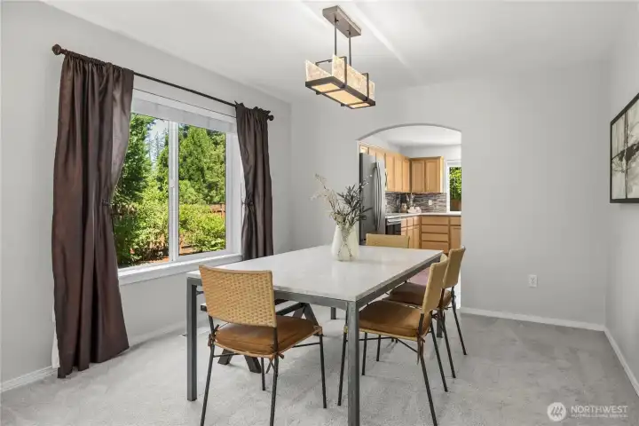 The formal dining room is perfect for holiday meals, celebrations, and everyday entertaining.