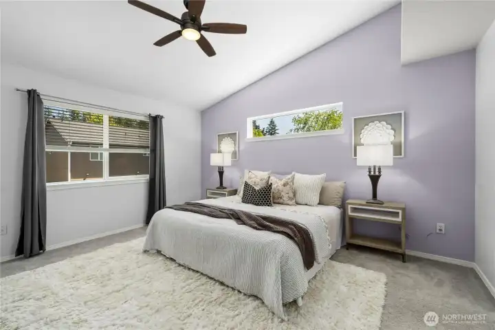 Spacious primary suite offering a peaceful retreat with plenty of room to relax and recharge.