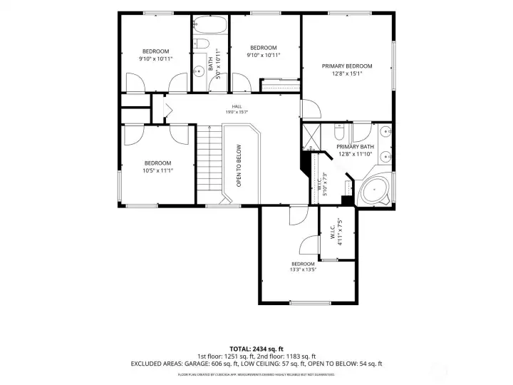 Upper level floorplan