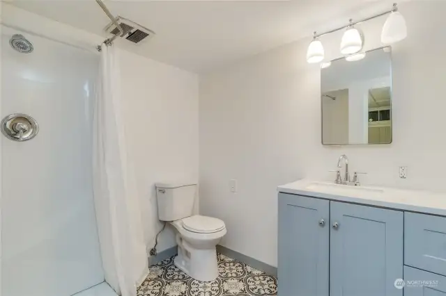 Basement bathroom.