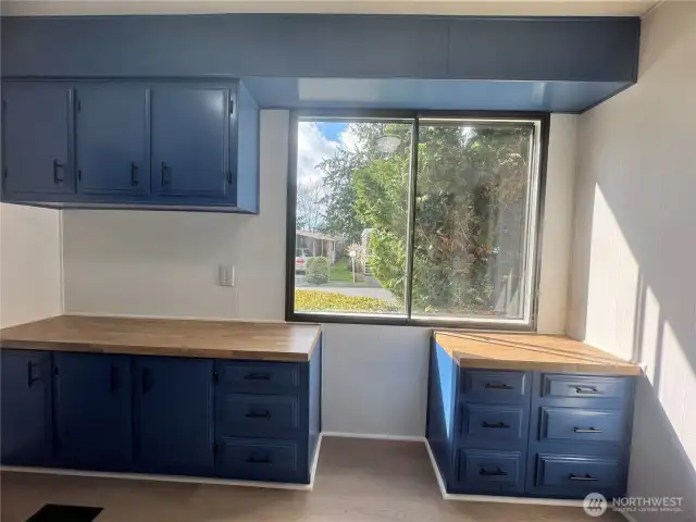 The laundry room cabinets.
