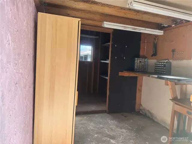 This shed is included with the home.