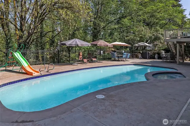 Imagine the Fun Summer Swim Parties. Relax in the soothing spa.