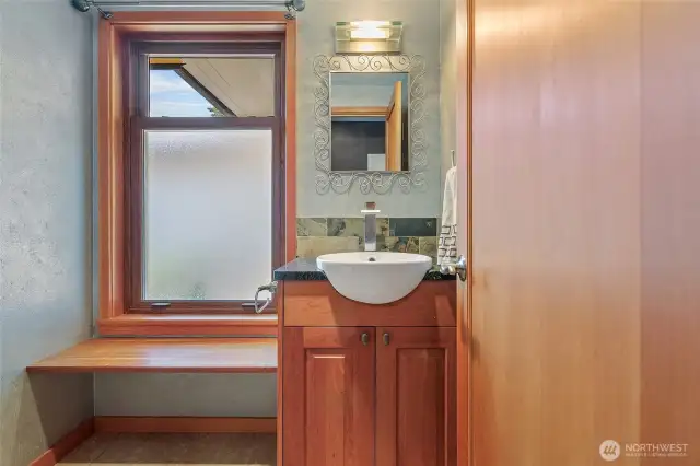 Powder Room Off the Kitchen Across from Laundry Room