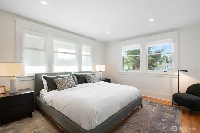 The primary suite is located on the west side of the 2nd floor.