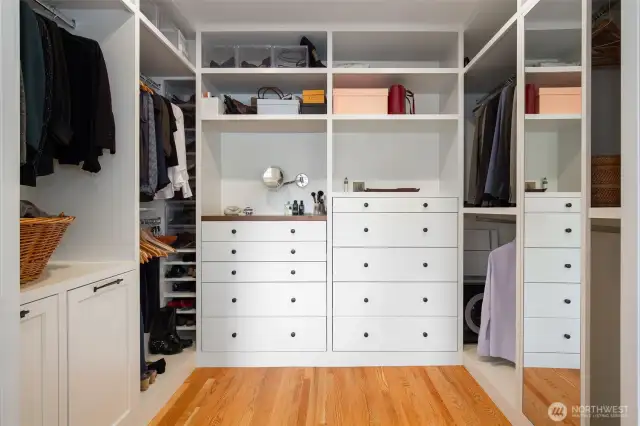 Custom walk-in closet.