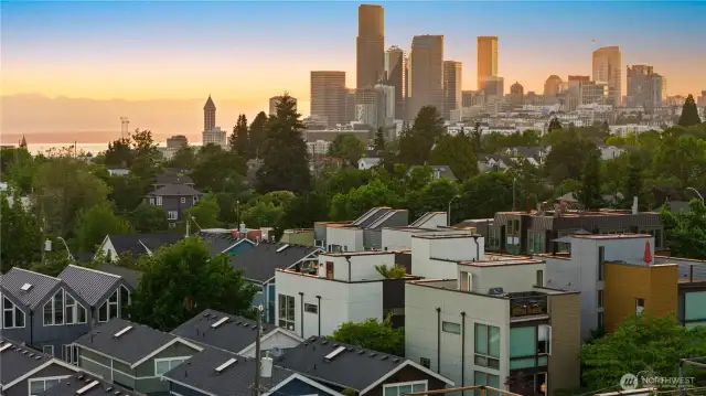 Incredible skyline views from the rooftop deck.