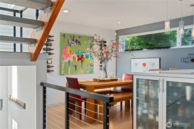 Spacious dining space.