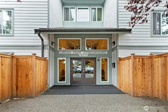 Linden Park Condo secure entrance with newer call box.