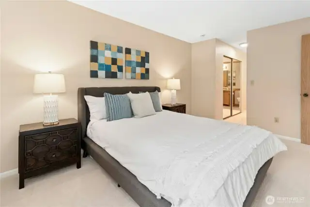 Large closet space with own sink.