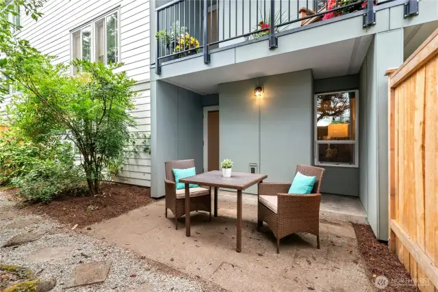 Partially covered patio.