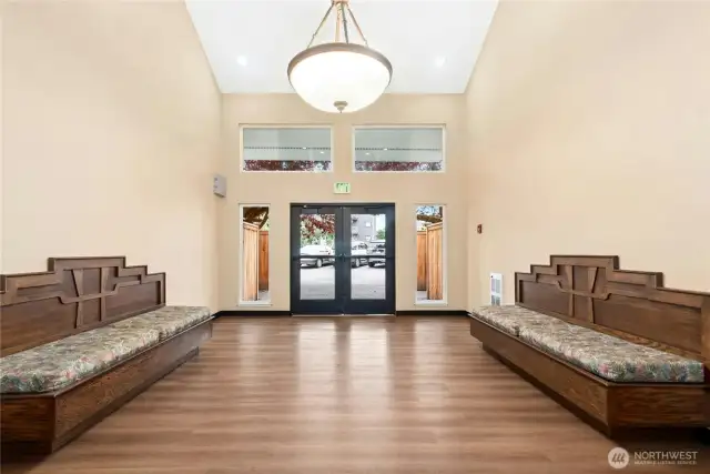 Entry lobby with mailboxes.
