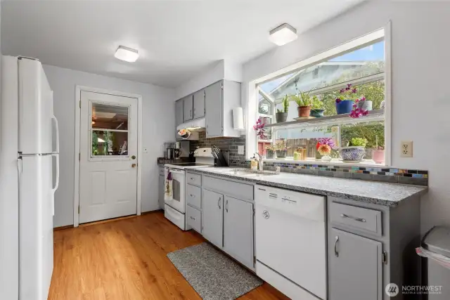 Updated kitchen with garden window