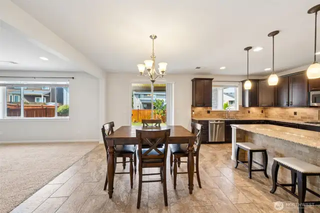 Informal dining between kitchen and great room
