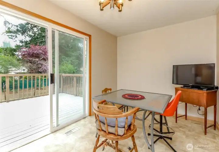 Dining area open to kitchen