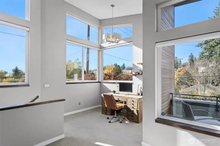 Upper level landing - makes for a delightful office space...