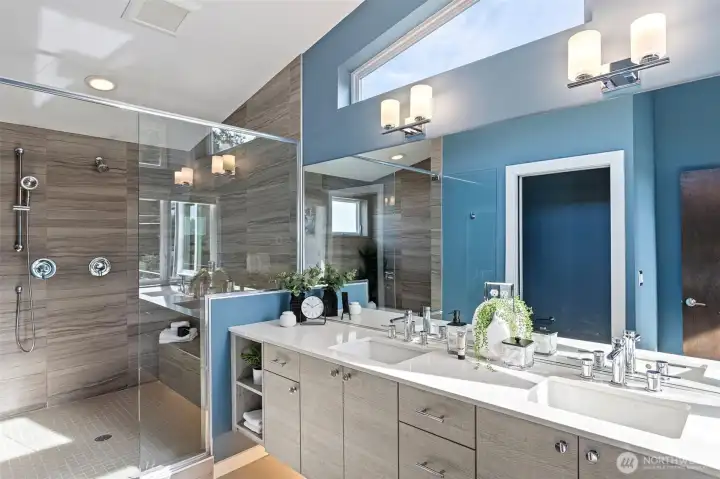 Sumptuous Primary bath with radiant heated floors to keep you cozy year round!