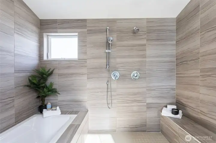 Shower and tub ~ pure indulgence in a spa-like setting!