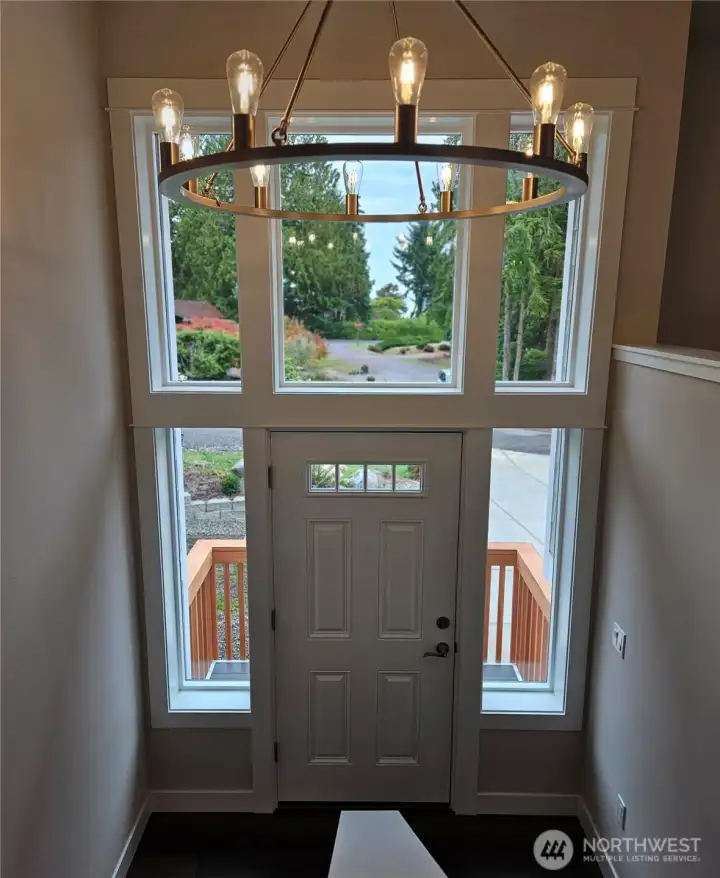 Entrance with lights