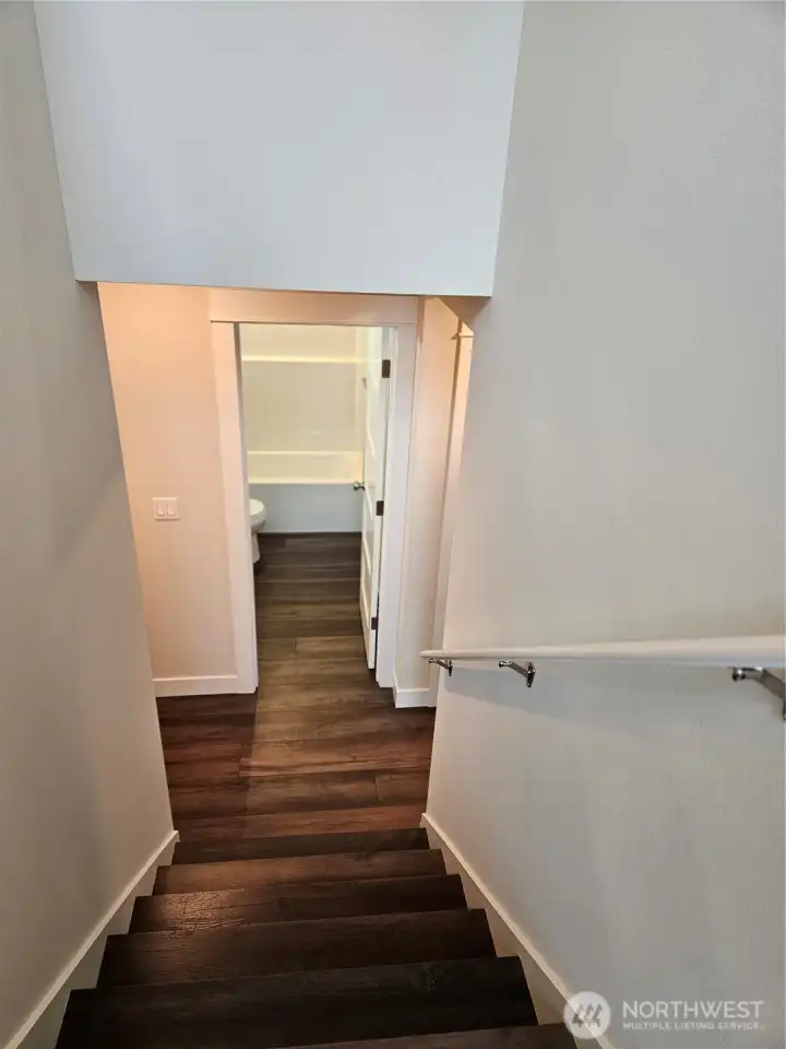 stairs down to lower level