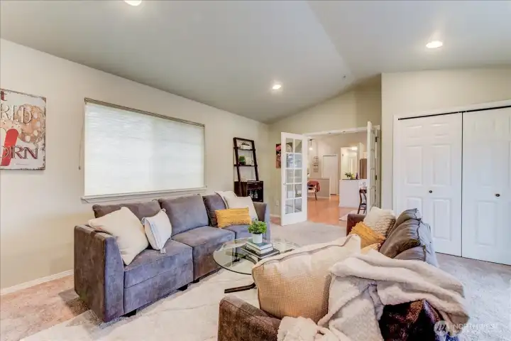 Closet space in the bonus room.  Carpets freshly cleaned.