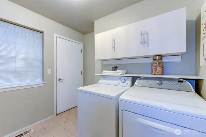 Laundry room leads to the attached garage.  All appliances stay.