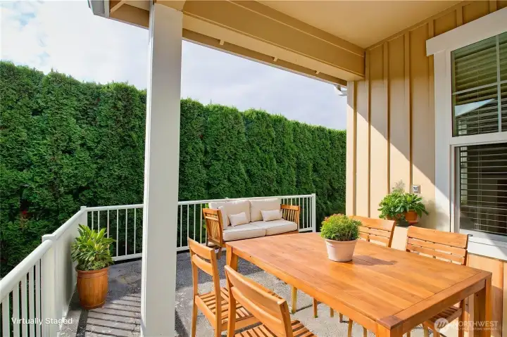 Private Patio virtually staged.