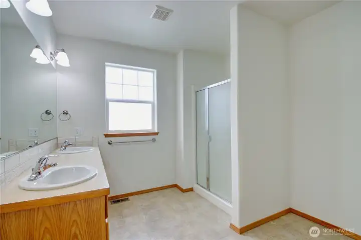Primary bathroom with large shower